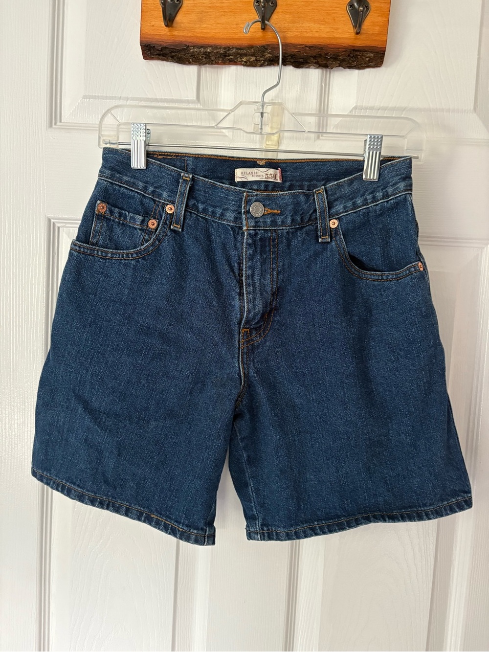 Levi's Dark Blue Denim High-Rise Shorts